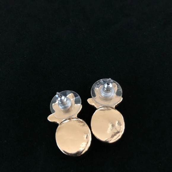 Cute Gold Pineapple Crystal Earrings Sparkly Fun - Picture 3 of 5